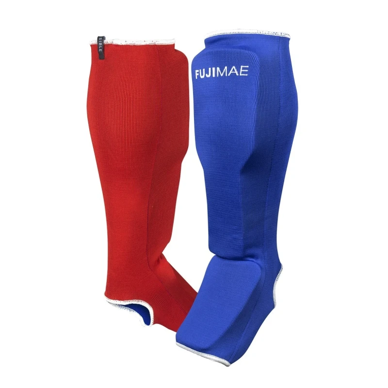 Ochraniacze na piszczele i stopę Reversible 2.0 niebiesko-czerwone