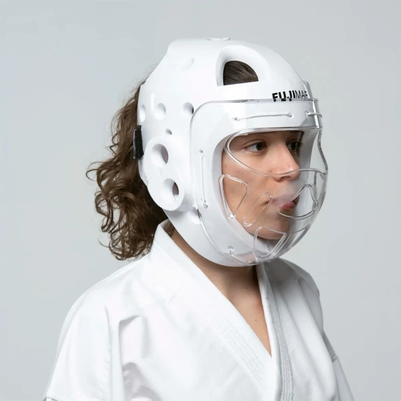 Biały kask z kratką FUJIMAE